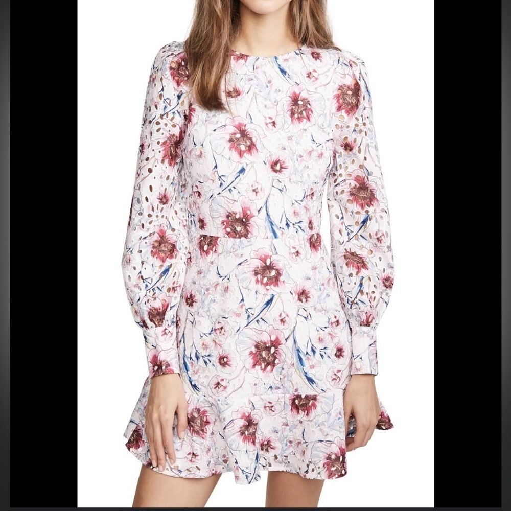 La Maison Talulah Bonita Floral Eyelet Cocktail Mini Dress Women’s Sz XS - Picture 1 of 12